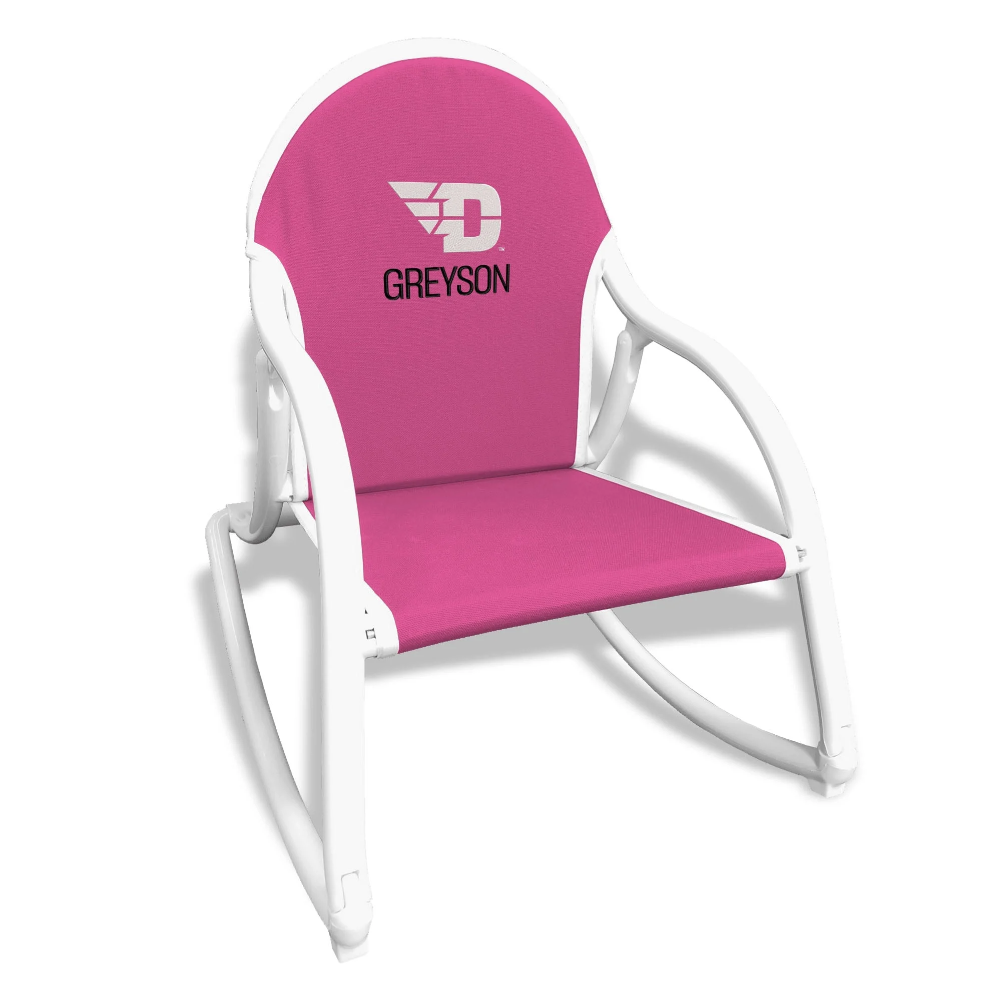 Personalized Dayton Flyers Rocking Chair - Pink