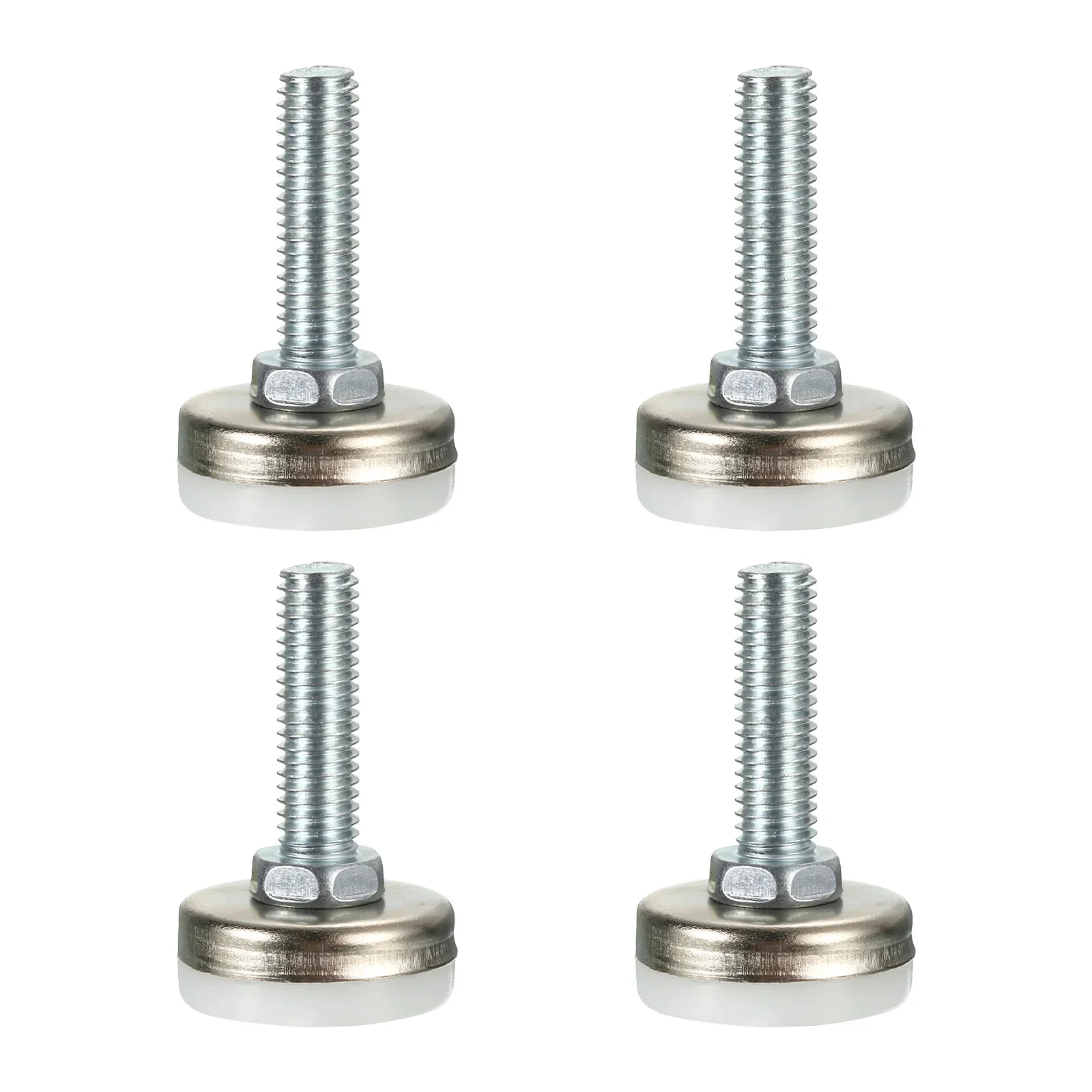 Uxcell Furniture Levelers, 4pcs M8x25 - Adjustable Furniture Leveling Feet Screw In Threaded, Leg Levelers For Tables Chairs Sofa Cabinets Workbench (silver)