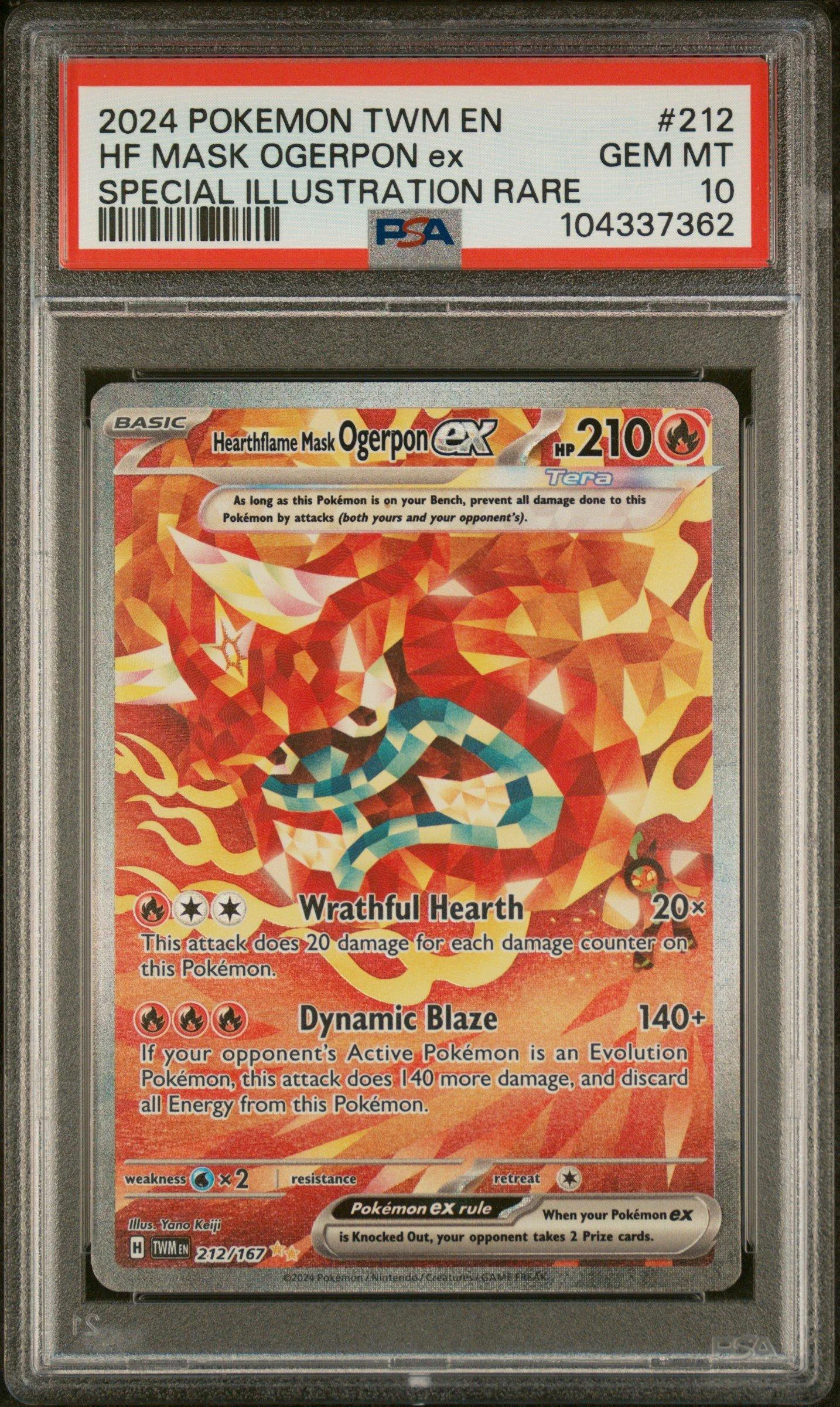 2024 Pokemon Twm En-twilight Masquerade 212 Hearthflame Mask Ogerpon Ex Special Illustration Rare Psa 10