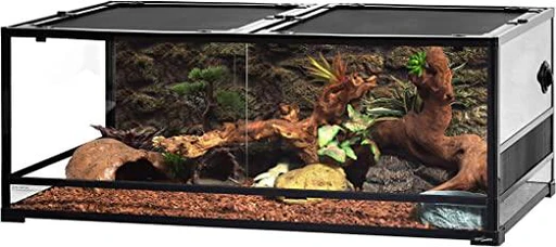 Repti Zoo 90 Gallon 48" X 24" X 18" Reptile Habitat, Double Hinge Door With Screen Ventilation Reptile Terrarium (knock-down) Rk0226