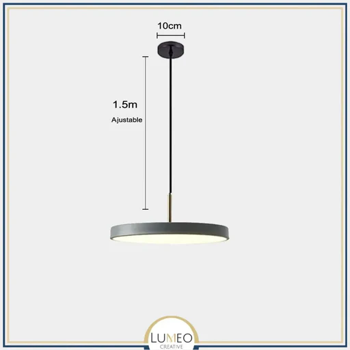 Suspension Ronde Minimaliste Au Style Nordique | Luminaire Suspendu À Led - 23cm/gris/blanc Froid