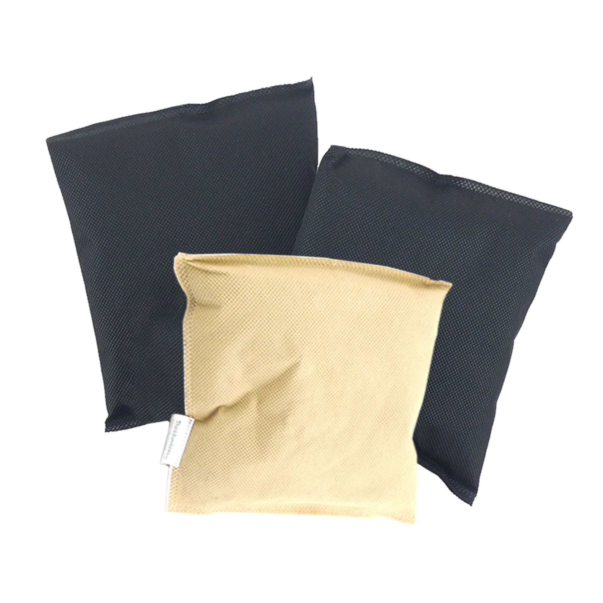 Activated Bamboo Charcoal Odor Absorbing Moisture Eliminating Pouch, 180g Per Bag - Black + Tan/7 Units
