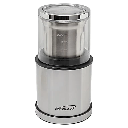 75-gram Electric Stainless Steel Wet-and-dry Coffee Bean, Herb And Spice Grinder With 2 Removable Bowls