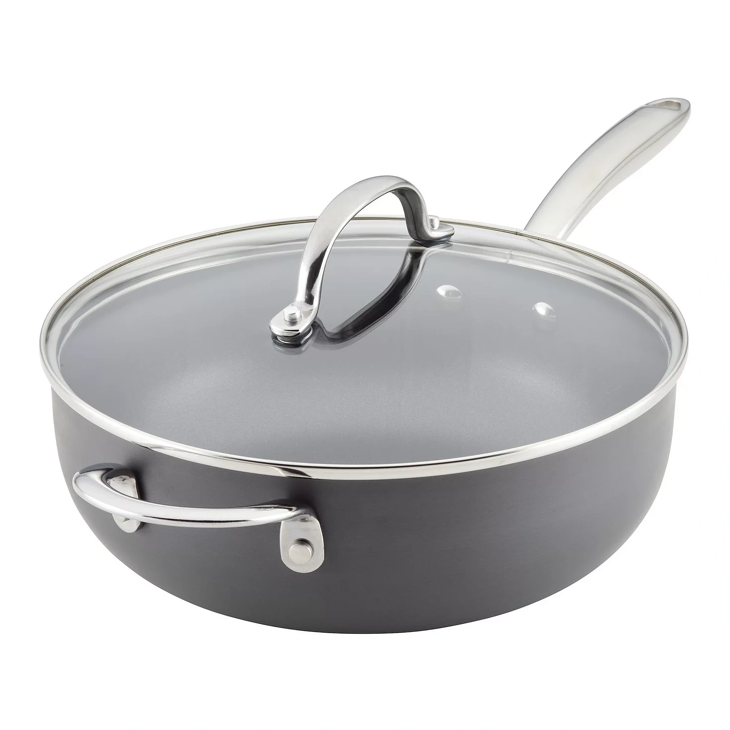 Rachael Ray® 4-qt. Hard Anodized Nonstick Saucier Saucepan With Helper Handle & Lid