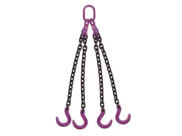 Us Cargo Control 12g100qof-4 1/2" X 4' - 4 Leg Chain Sling W/ Foundry Hooks -