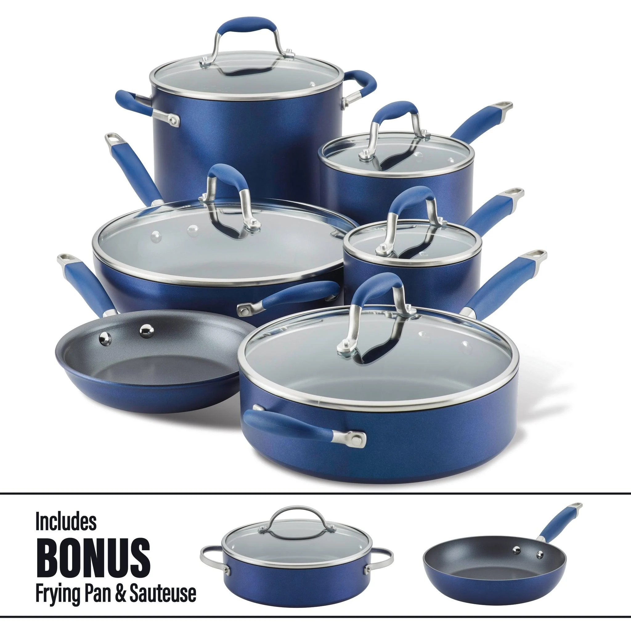 11-piece Cookware Set With Bonus - Indigo