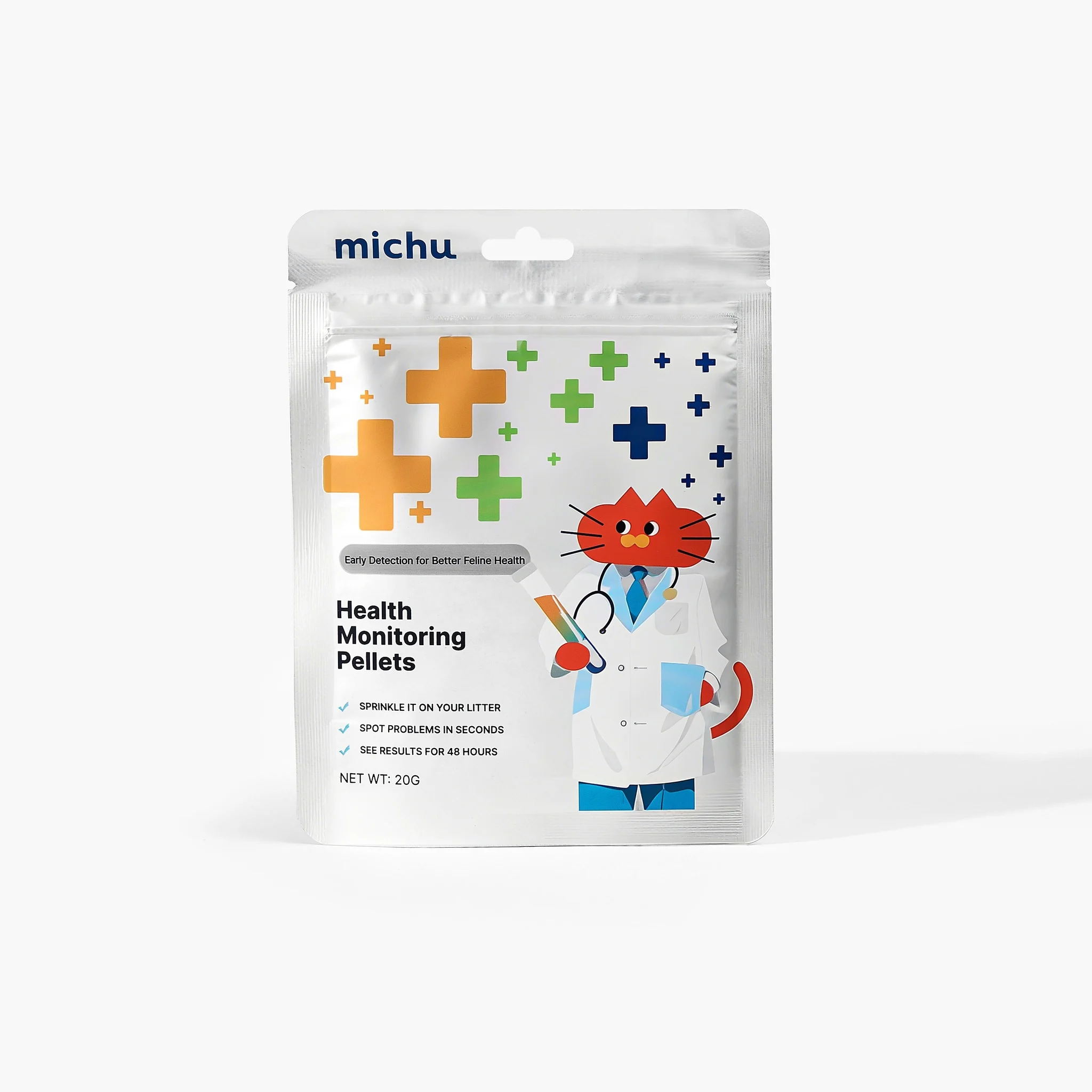 Michu Color Changing Indicators Cat Health Monitoring Pellets, 0.045-lb Bag
