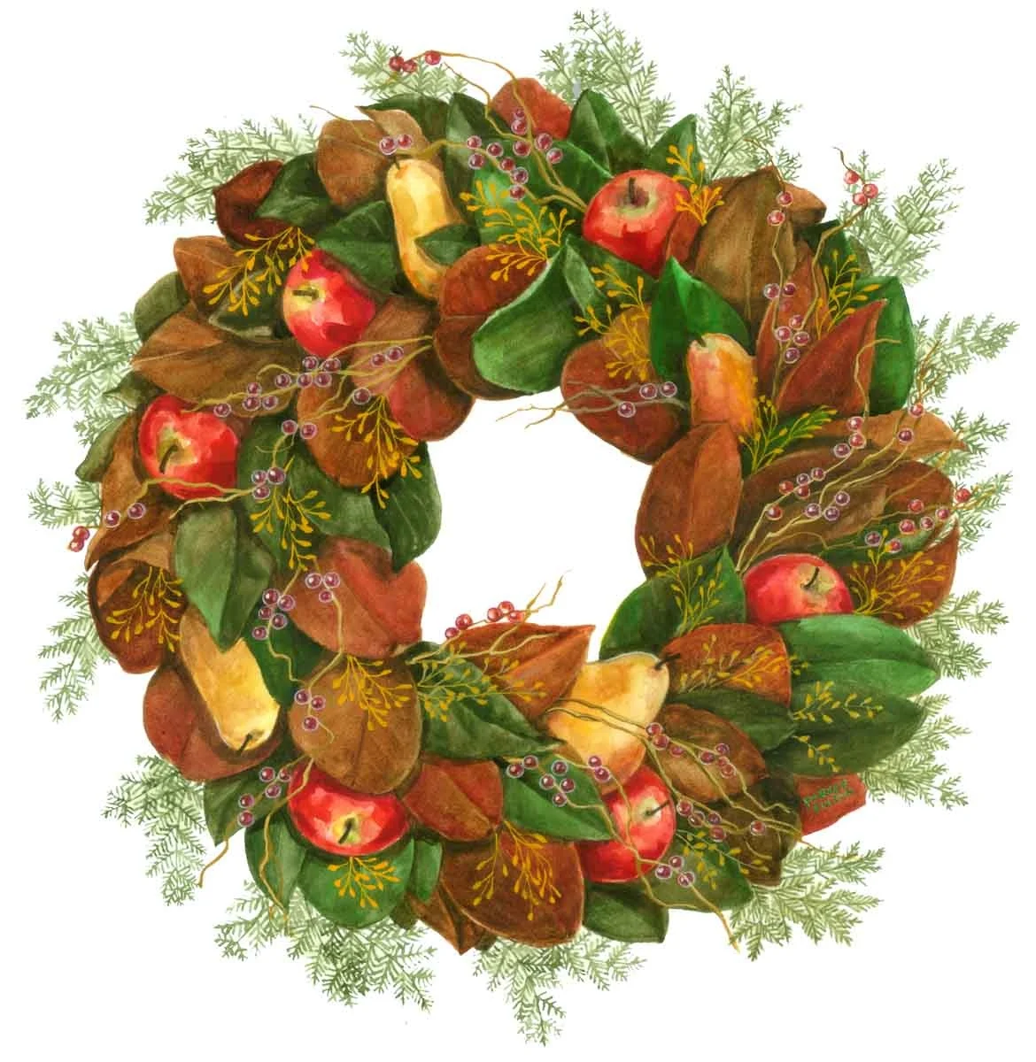 Magnolia Leaf Fall Wreath - 400