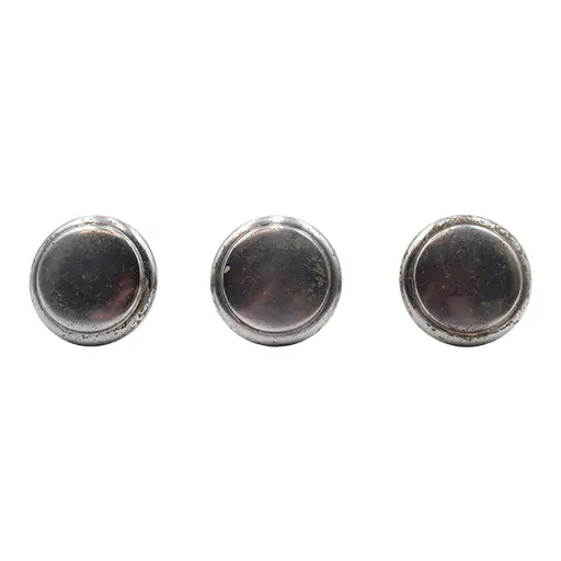 Set Of Vintage 1 In. Nickeled Brass Concentric Cabinet Knobs