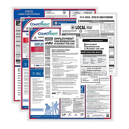 Complyright Federal Bilingual State And Local English Labor Law 1-year Poster Service New Jersey