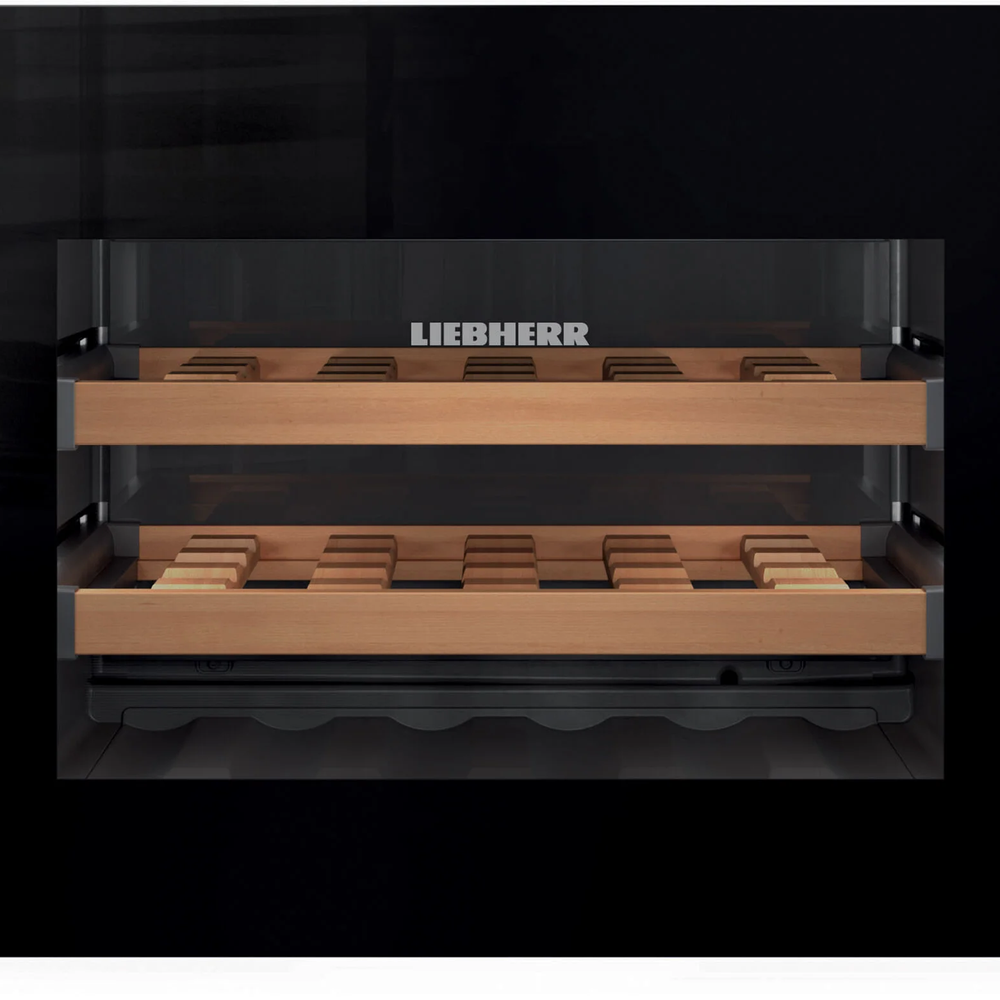 Liebherr 24 In. Undercounter Wine Cooler With Wood Racks, Single Temperature Zone & 18 Bottle Capacity - Black