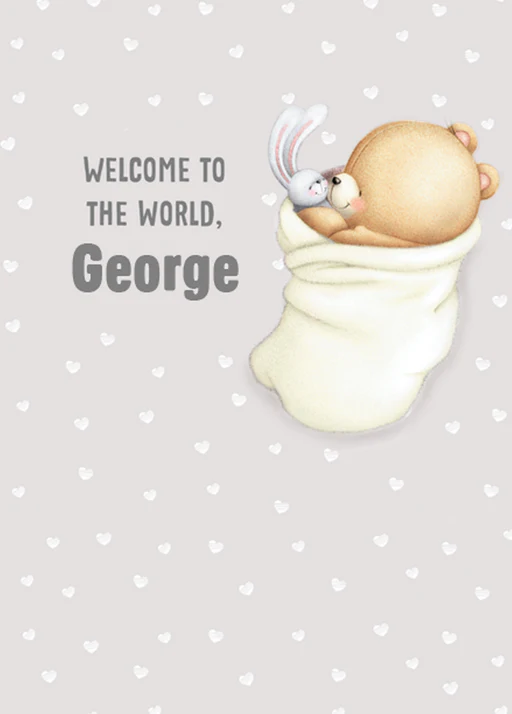 Personalised Forever Friends New Baby Card