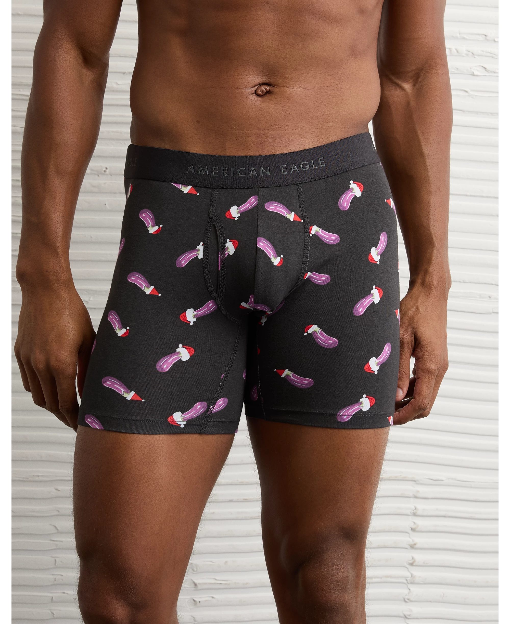 Aeo Men's Eggplant Santa 6" Classic Boxer Brief