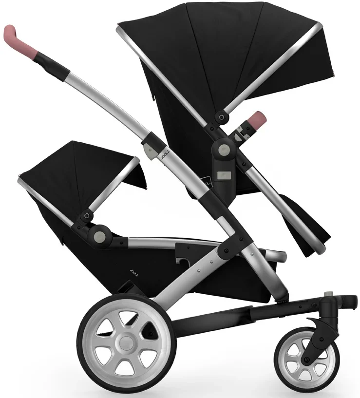 Joolz Geo 2 Tailor Twin Stroller - Silver/black/silver/old Pink