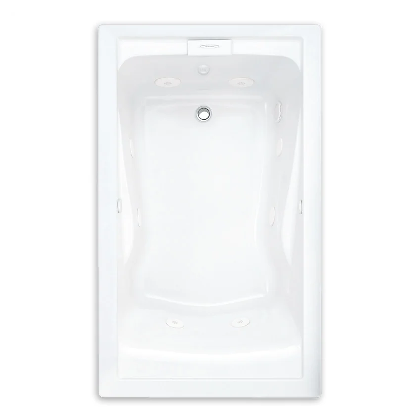 American Standard Evolution 60" Acrylic Whirlpool Bathtub With Reversible Drain And Everclean Technology