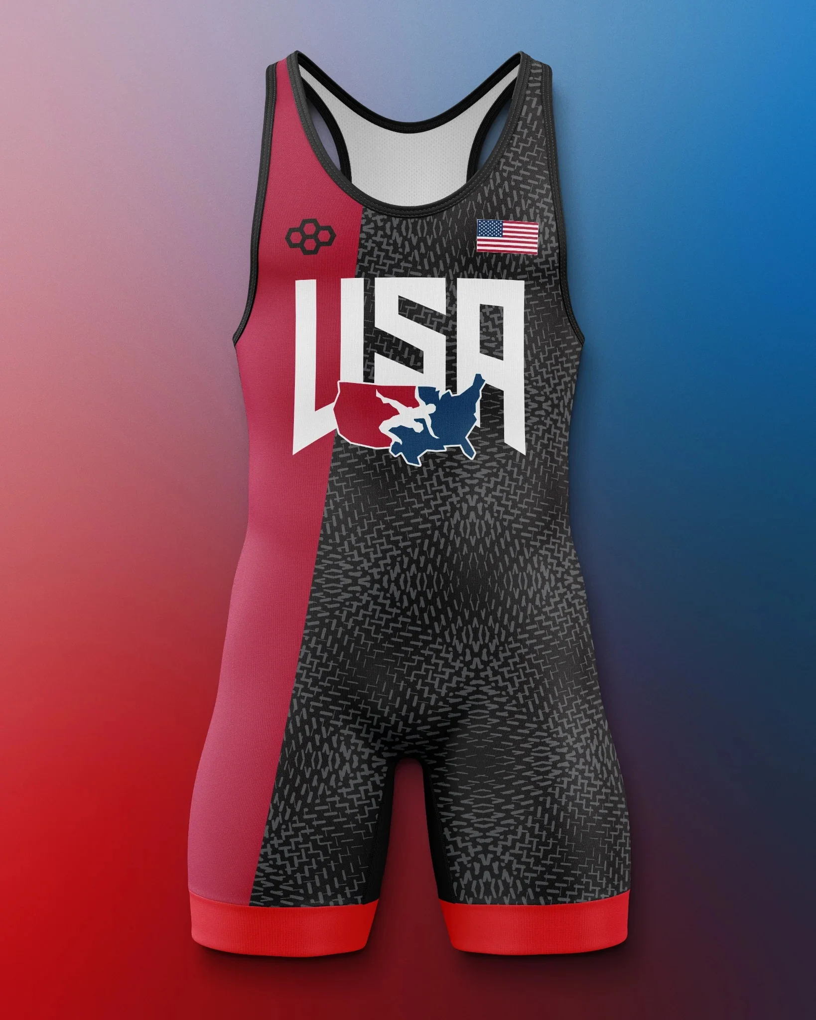 Usa Dash Icon 2.0 Elite Singlet - Black/red