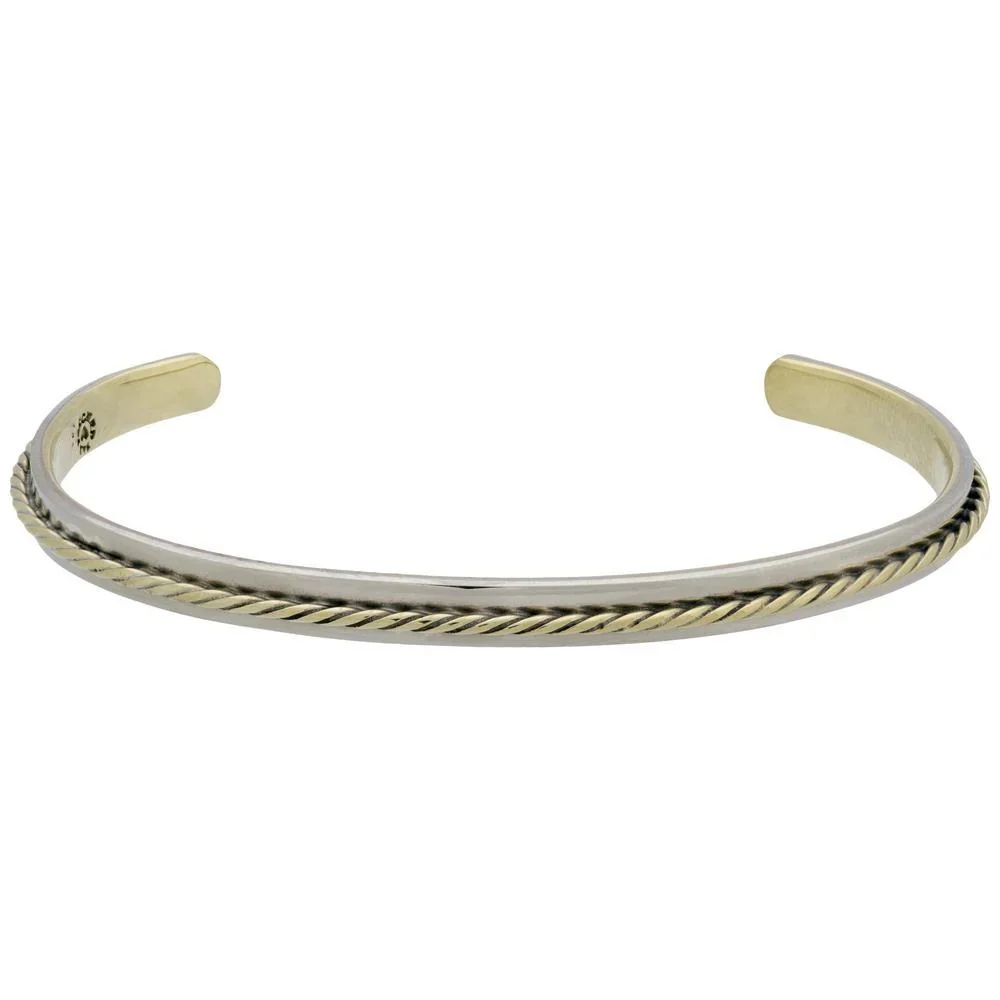 Mixed Metals Stackable Bracelet - Brass Braid