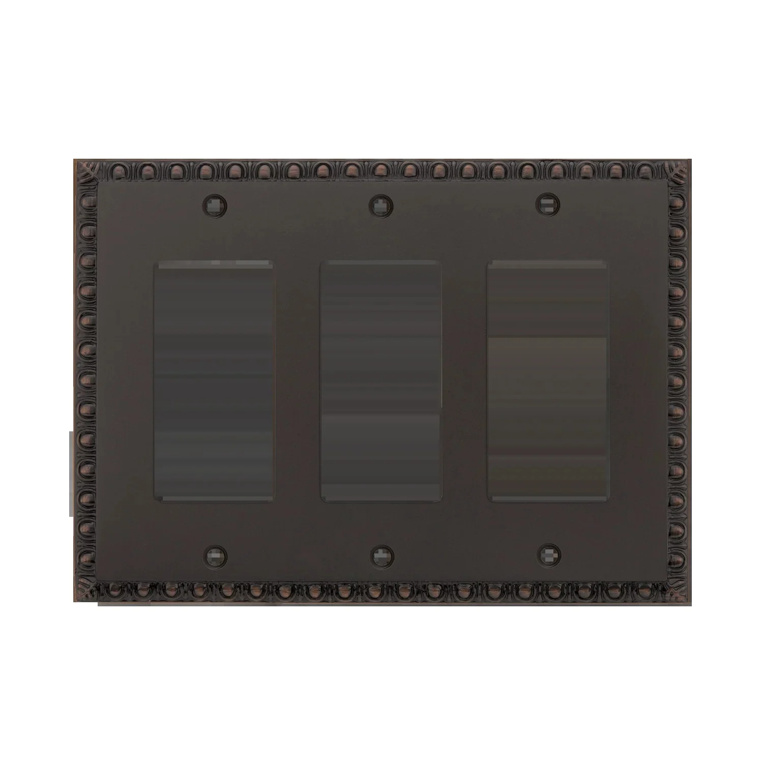 Egg & Dart Switch Plate With Triple Rocker In Timeless Bronze