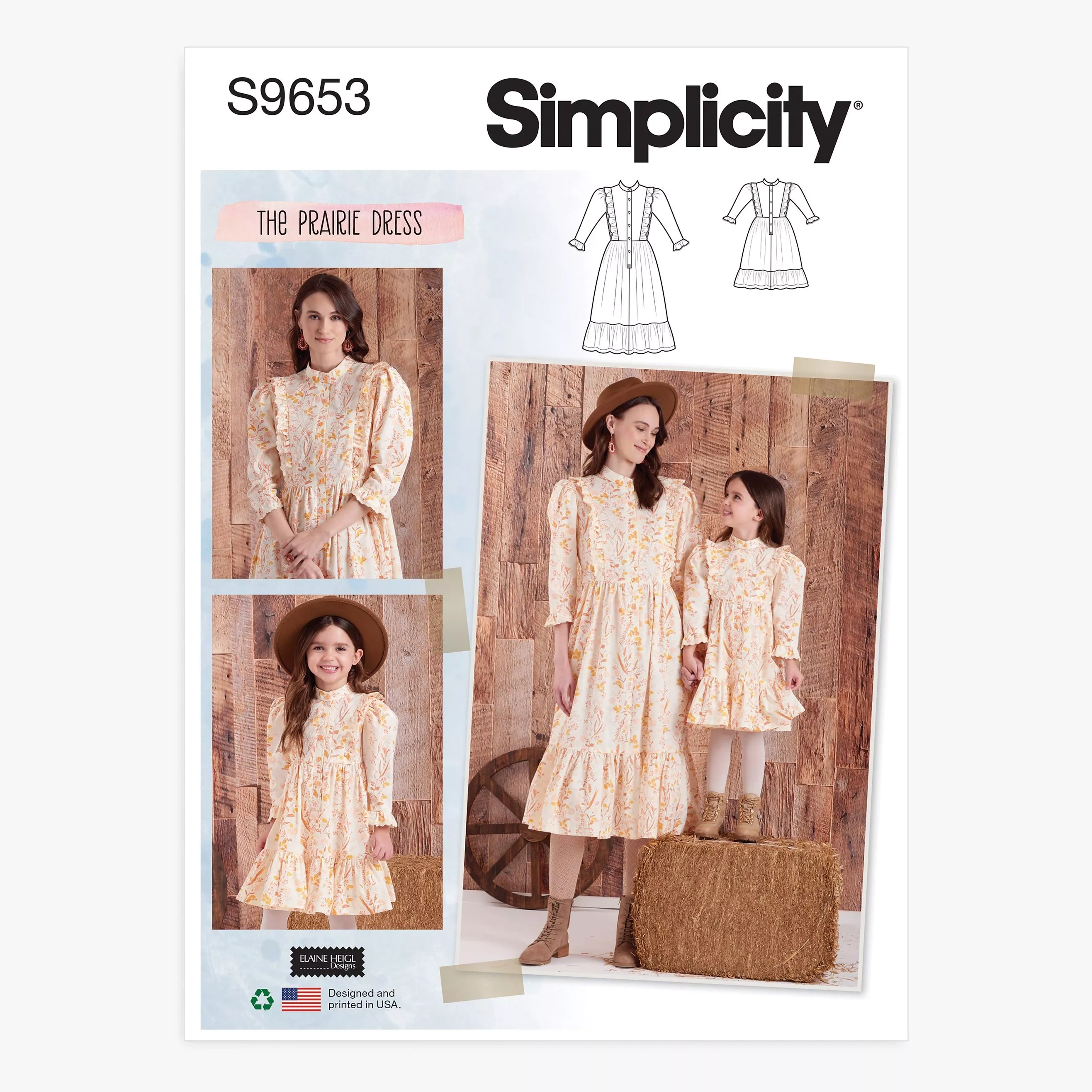 Simiplicity Misses' And Children's Prairie Dress Sewing Pattern, S9653