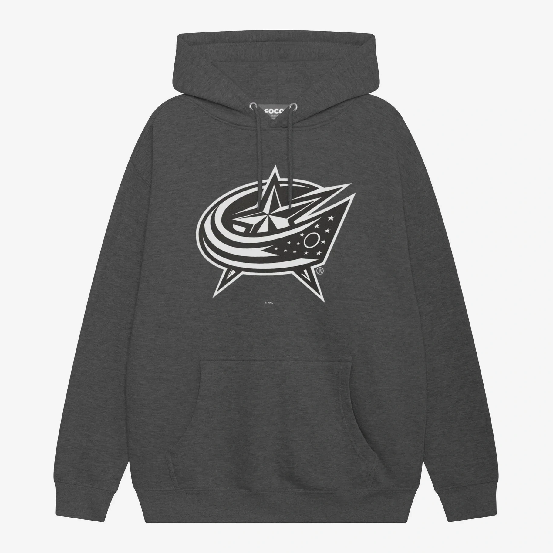 Columbus Blue Jackets Black & White Primary Logo Hoodie