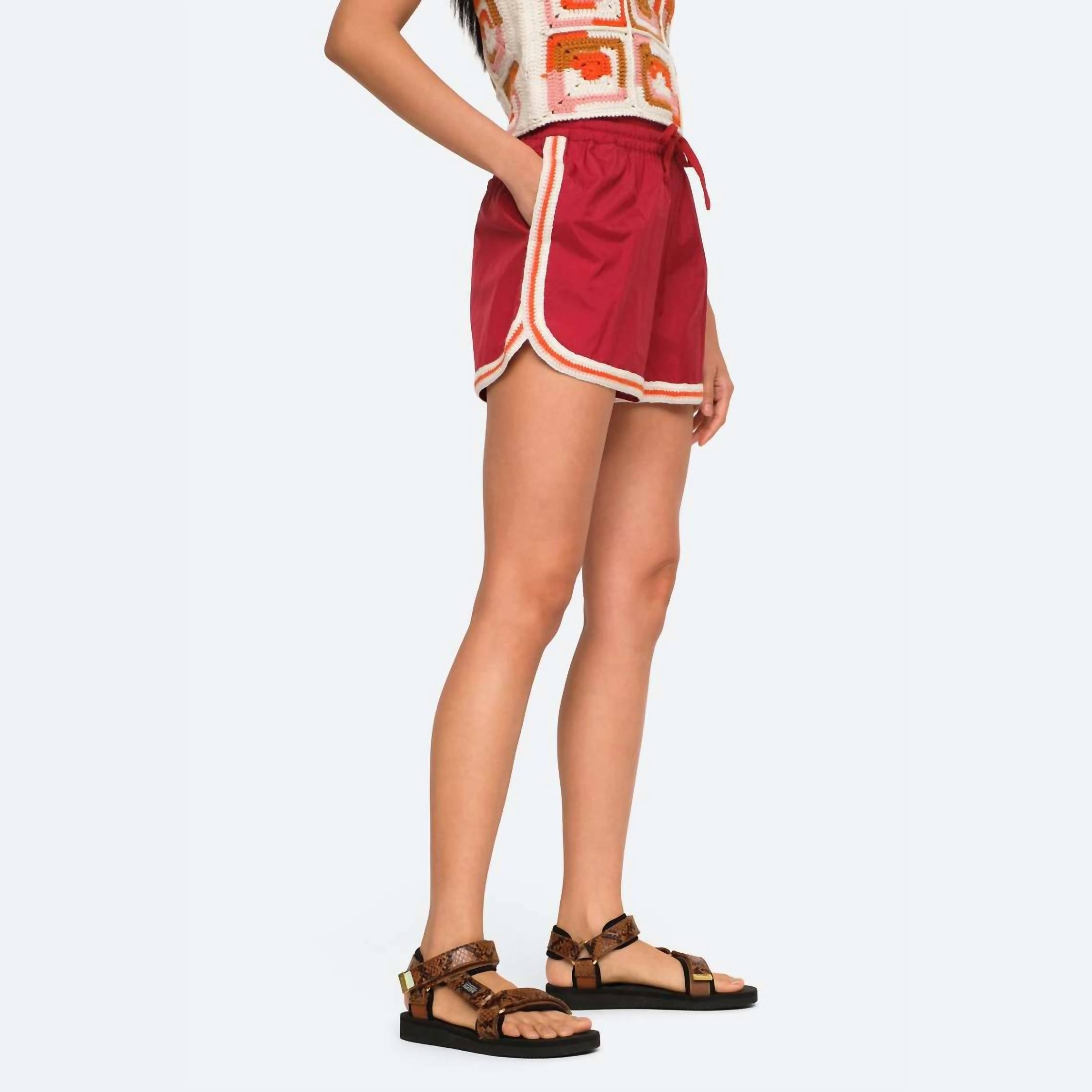 Sea - Avery Crochet Edge Shorts - M