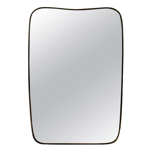 Italian Brass Framed Wall Mirror Attributed To Gio Ponti, Italy, 1960s