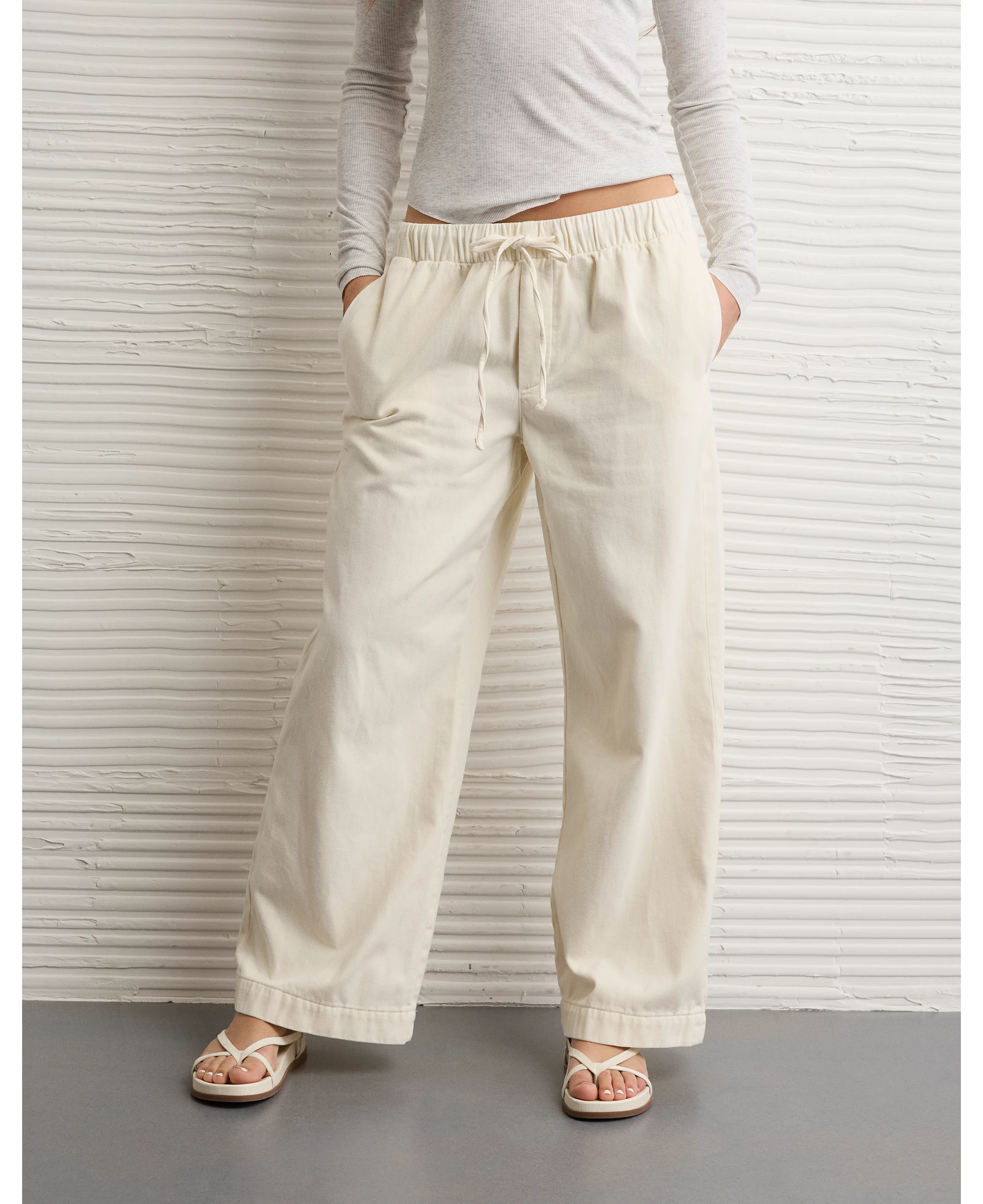 Ae Cozy Dreamy Drape Low-rise Ultra Wide-leg Jean