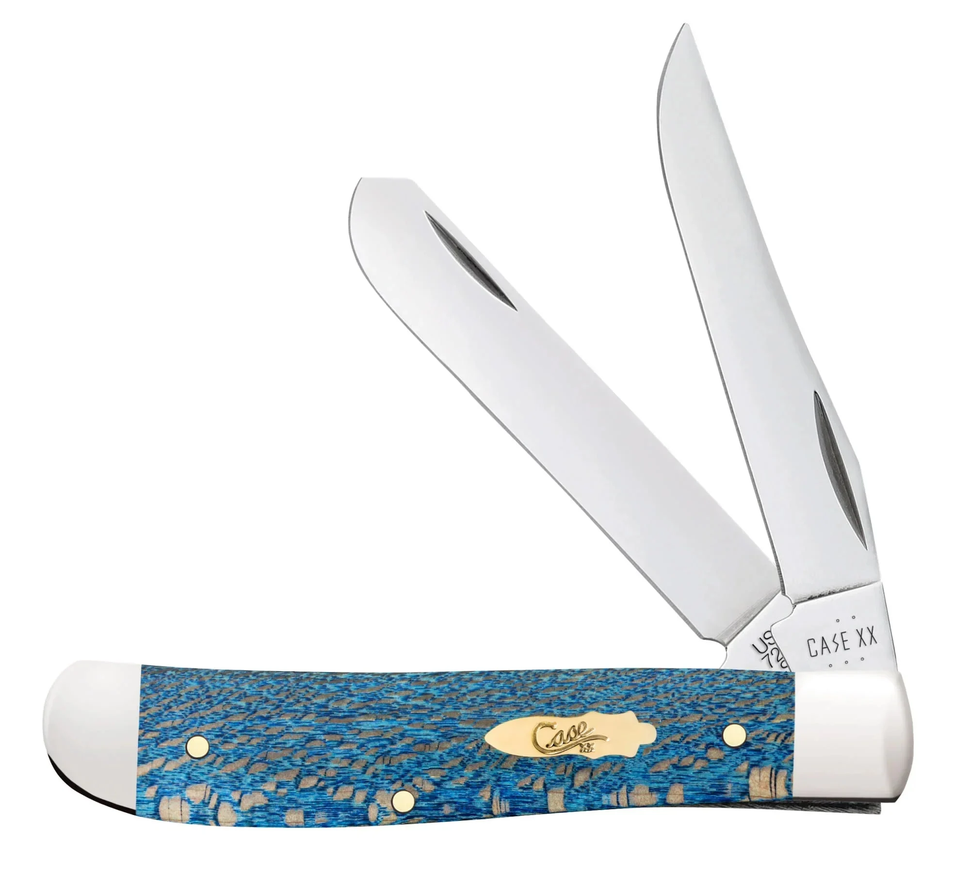 Case Xx 63731 Mini Trapper (blue Sycamore Wood, Tru-sharp, Clip Point/spey, Mirror Polished) Pocket Knife