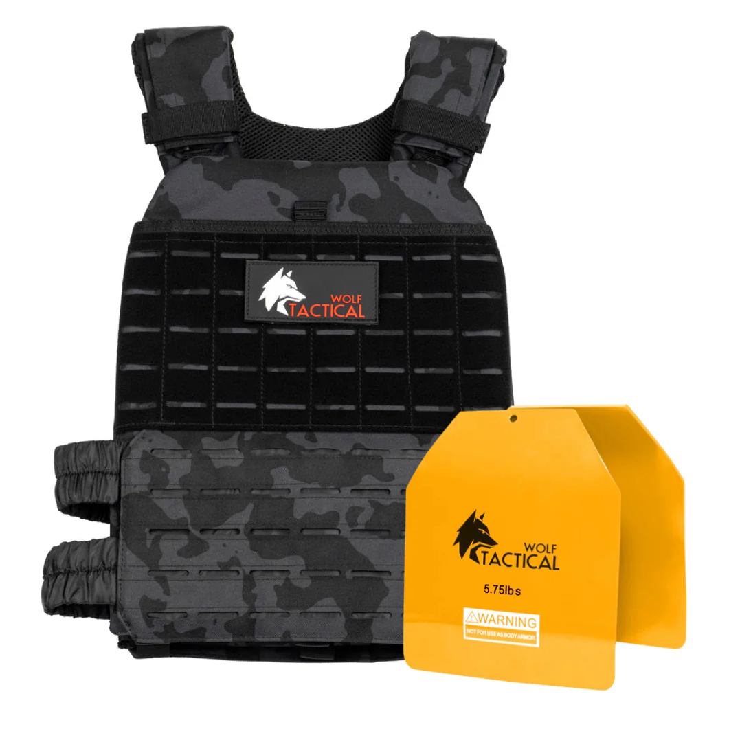 Weighted Vest Plate Carrier And Curved Weight Vest Plates - 5.75lb Pair/black