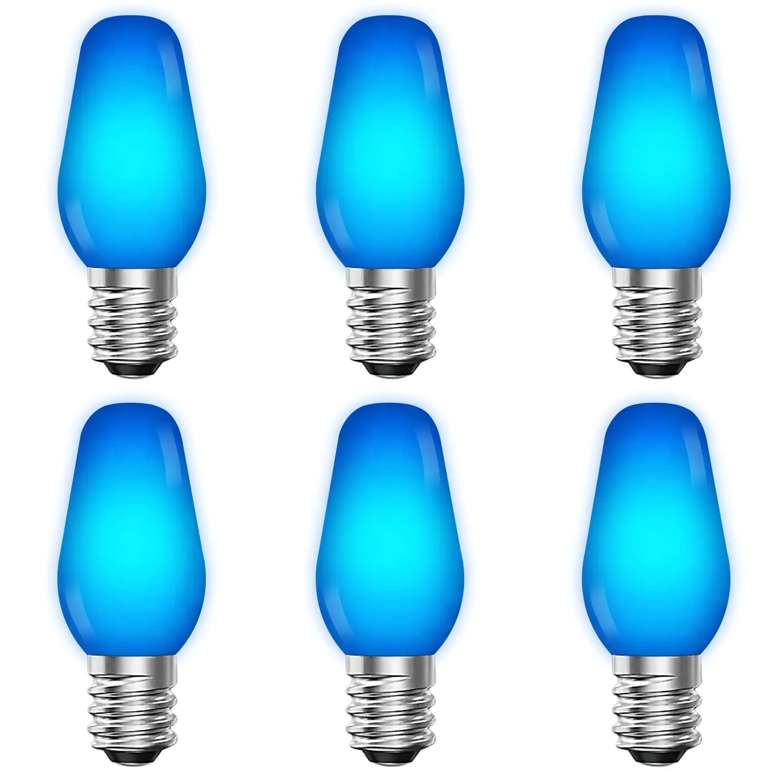 Luxrite 10‑watt Eq C7 Blue Candelabra Base (e‑12) Led Decorative Light Bulb (6‑pack)