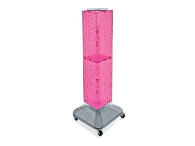 4-sided Pegboard Floor Spinner Rack W/ Wheels