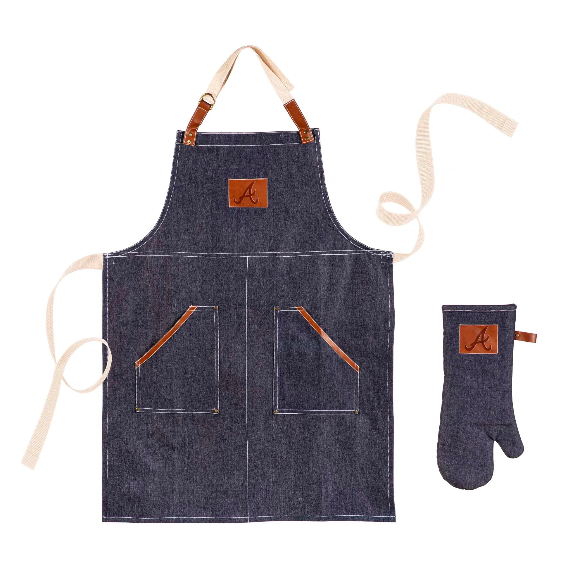 Atlanta Braves Grill Apron And Glove Set