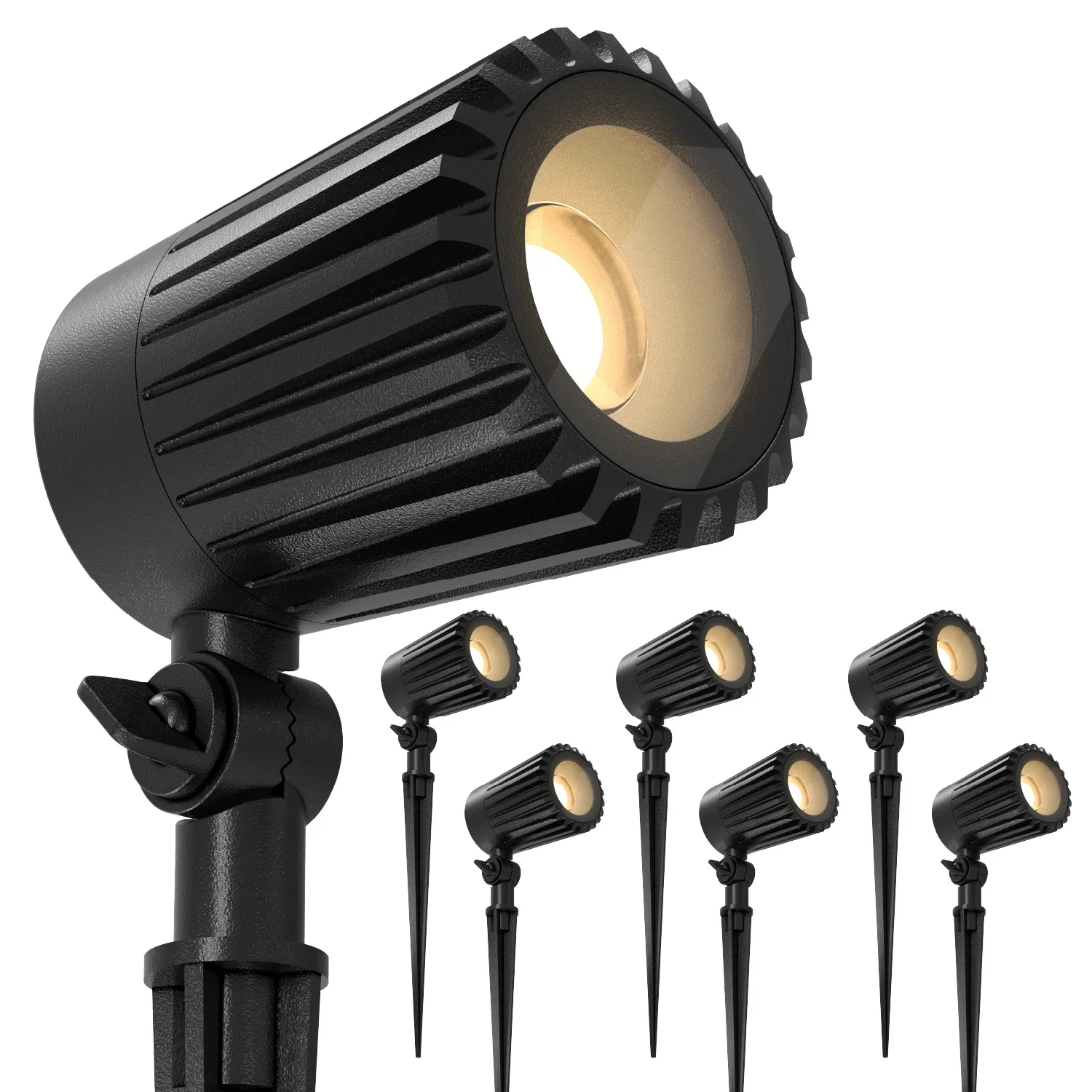 Scope Led Landscape Spotlight, Low Voltage, Adjustable Beam Angle, Selectable Cct, 400 Lumens - 6-pack
