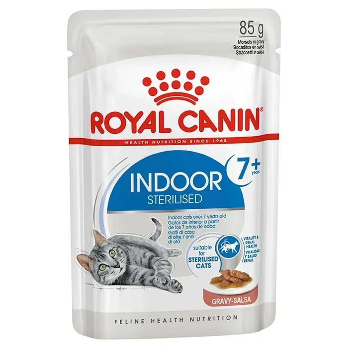 Royal Canin Indoor 7+ Gravy Senior Cat Food Pouch 85gx48