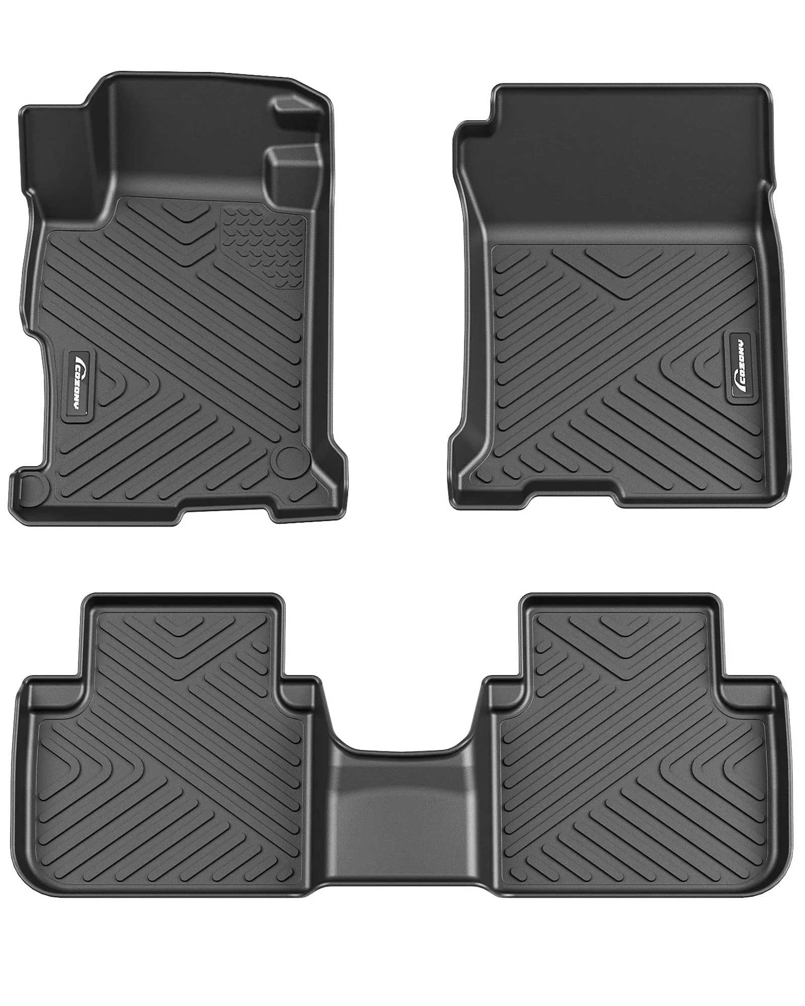 Garvee Floor Mats For 2013-2017 Honda Accord (ex, Ex-l, Lx, Sport, Touring, Hybrid Type), Odorless Tpe All Weather Custom Fit Front 1st & 2nd Row Floor Liner, Black