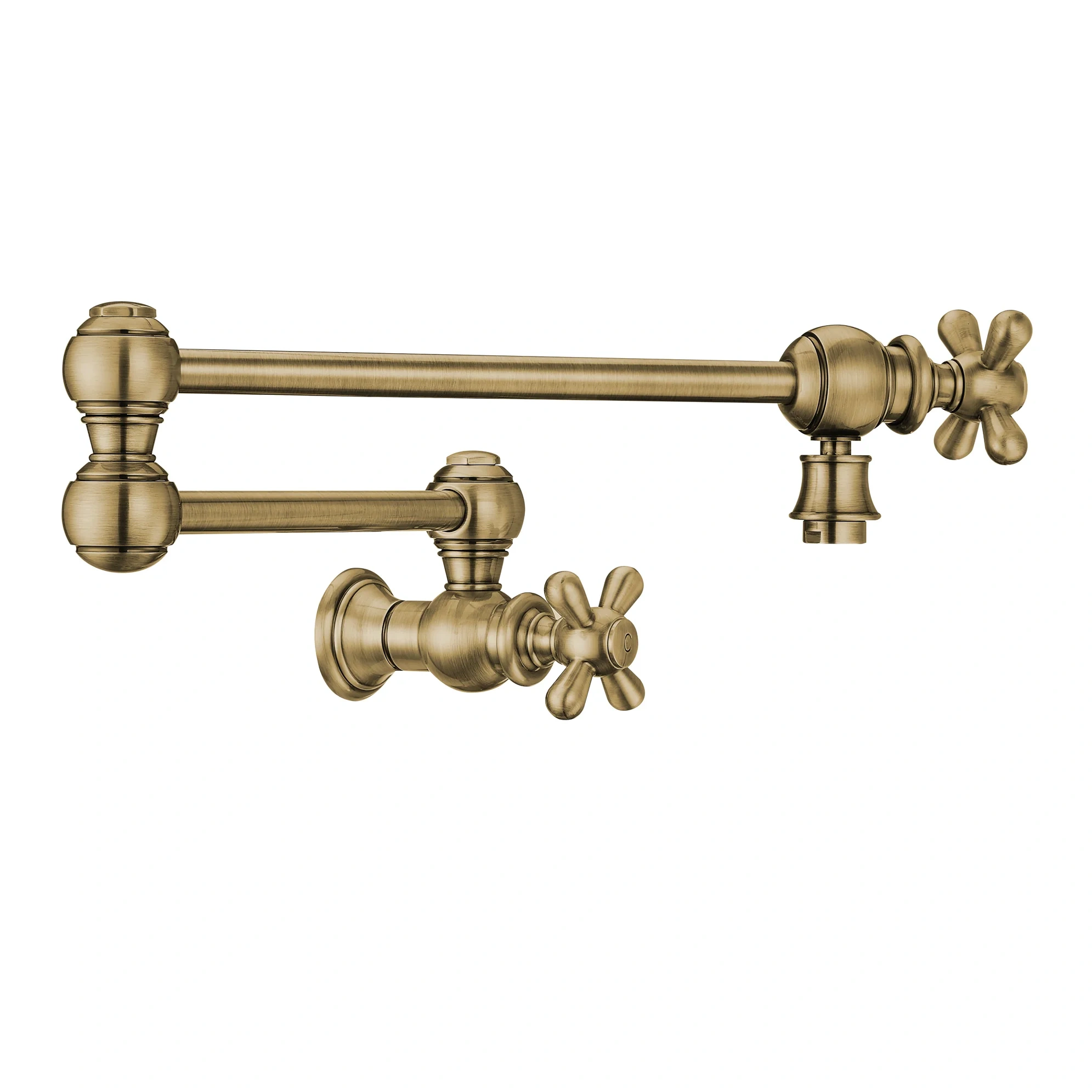 Wall Mount Retractable Swing Spout Pot Filler With Cross Handles