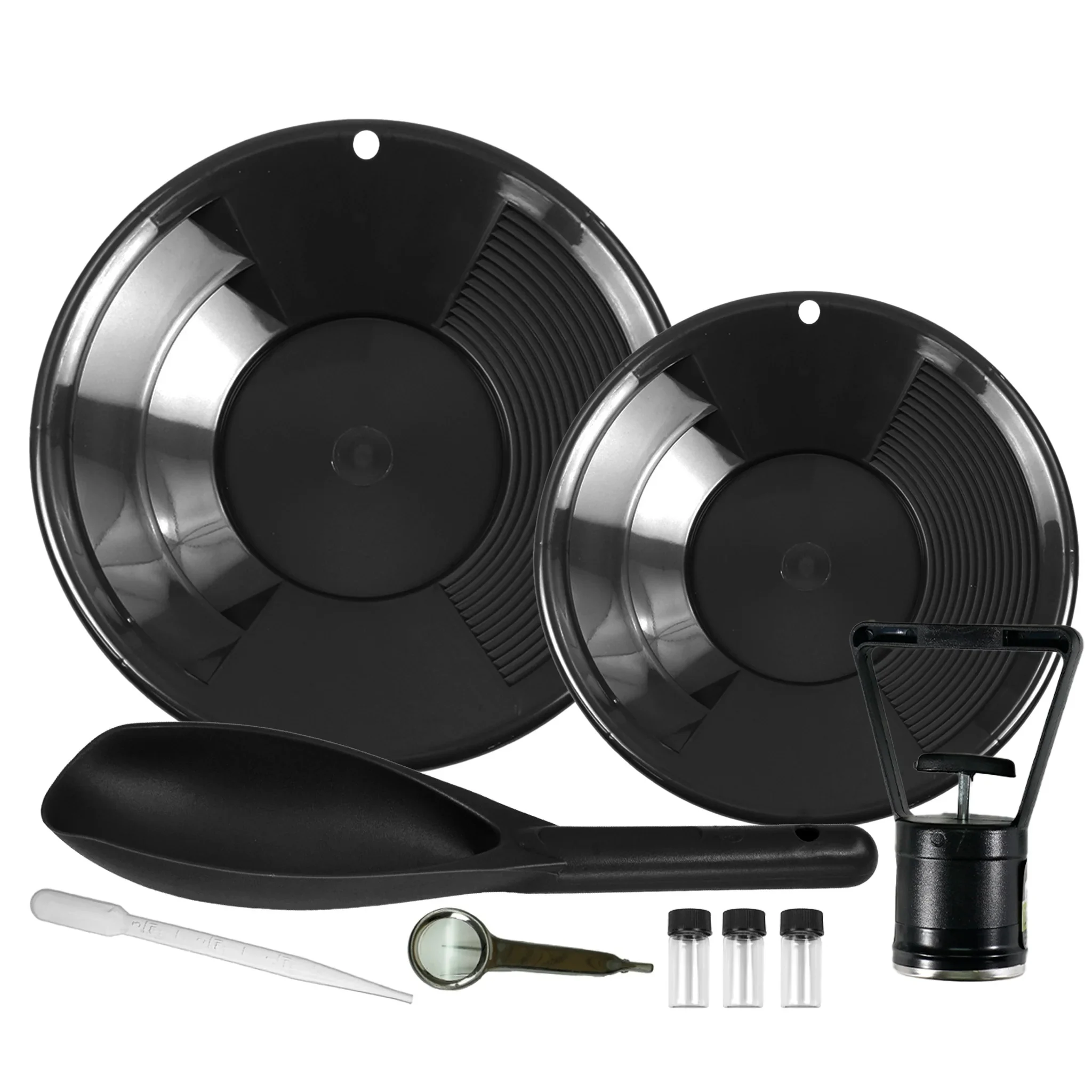 Terrax Gold Panning Kit – 9-piece Gold Prospecting & Mining Tool Set - Black