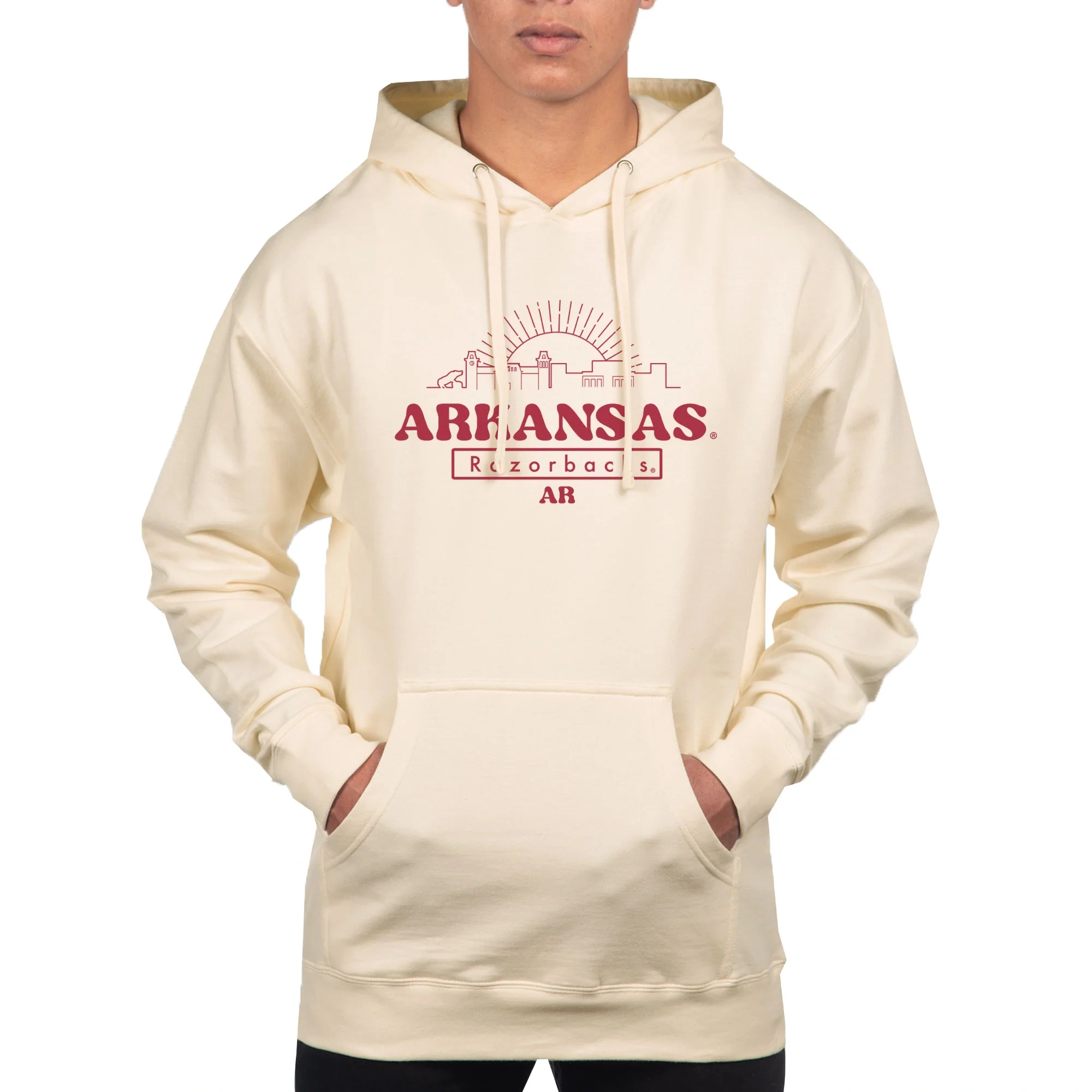 Uscape University Of Arkansas Old School Hoodie, Bone - L