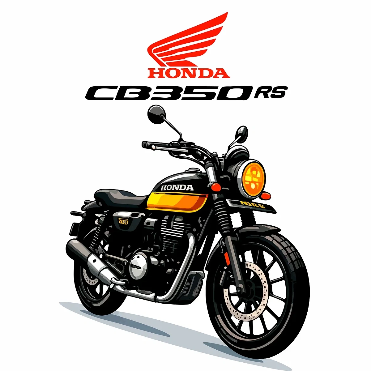 Honda Cb350rs Motorcycle Illustration Poster
