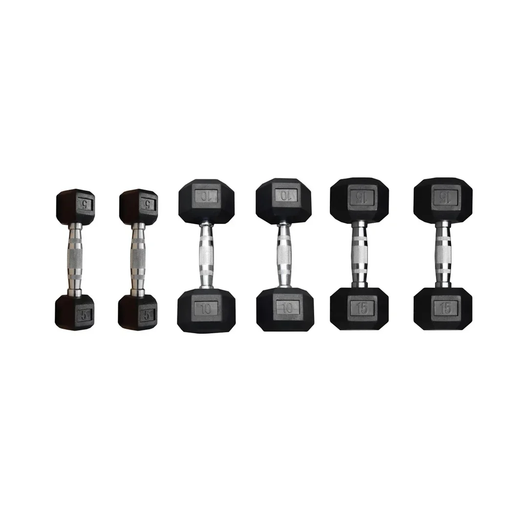 Deltech Fitness 5-15 Lb Rubber Dumbbell Set Rdb5-15