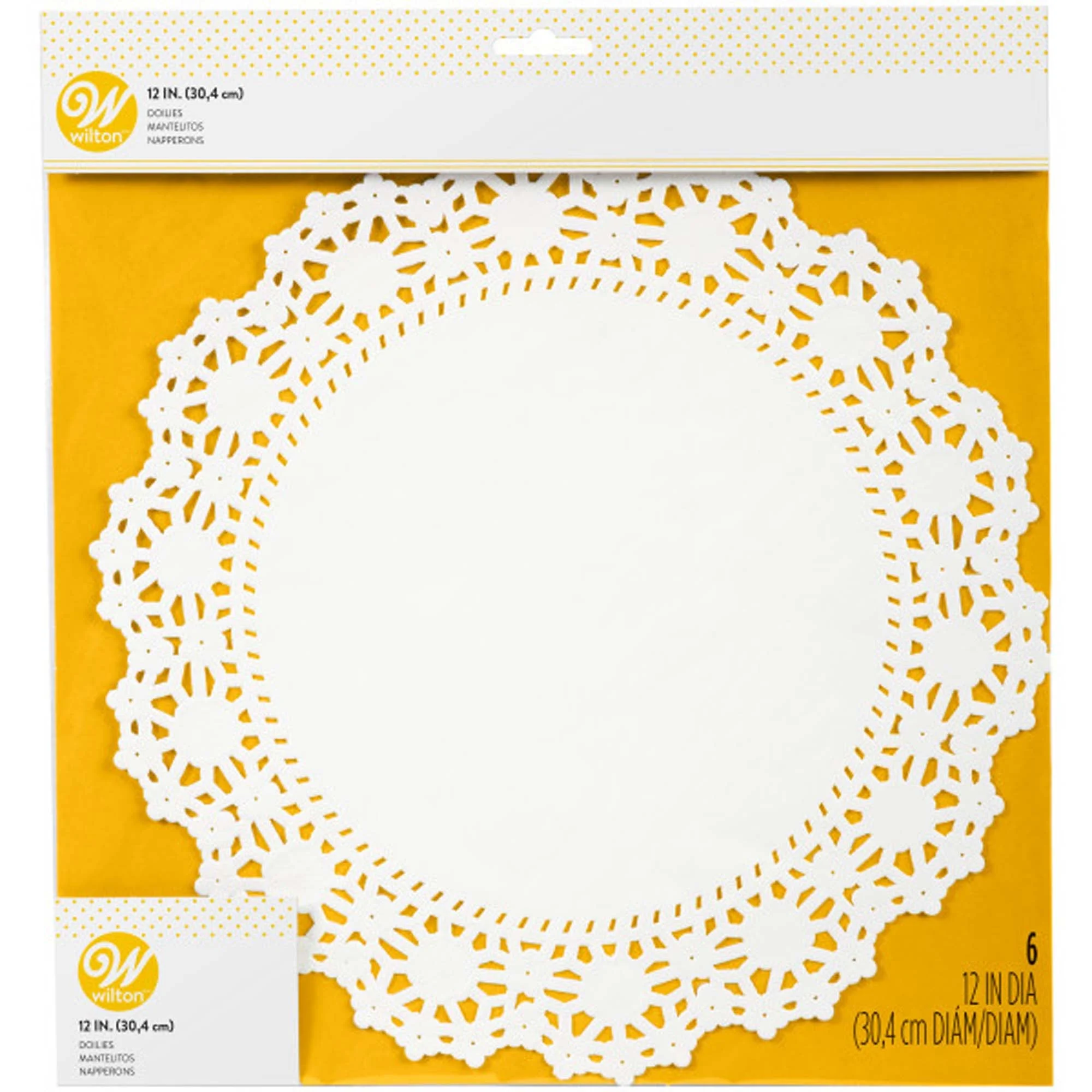 Large White Greaseproof Doilies, 12 Inches, 6 Count
