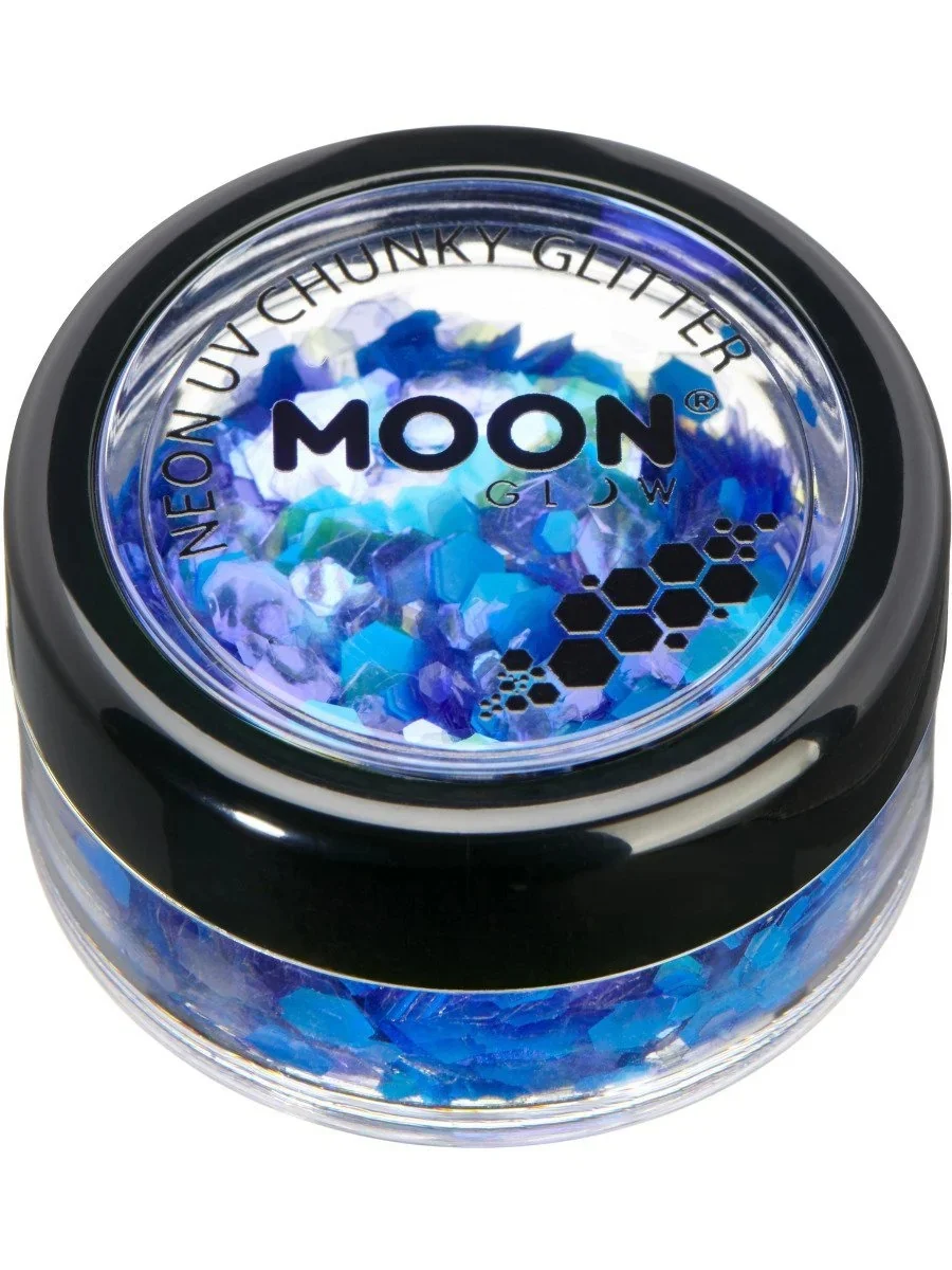 Moon Glow Neon Uv Chunky Glitter - Blue