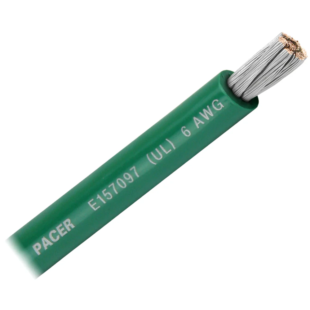 Pacer Green 6 Awg Battery Cable - Sold By The Foot