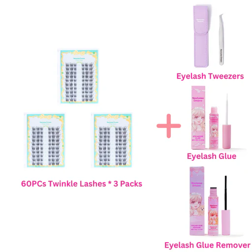 60pcs Twinkle Lashes - 3 Packs + Accessories