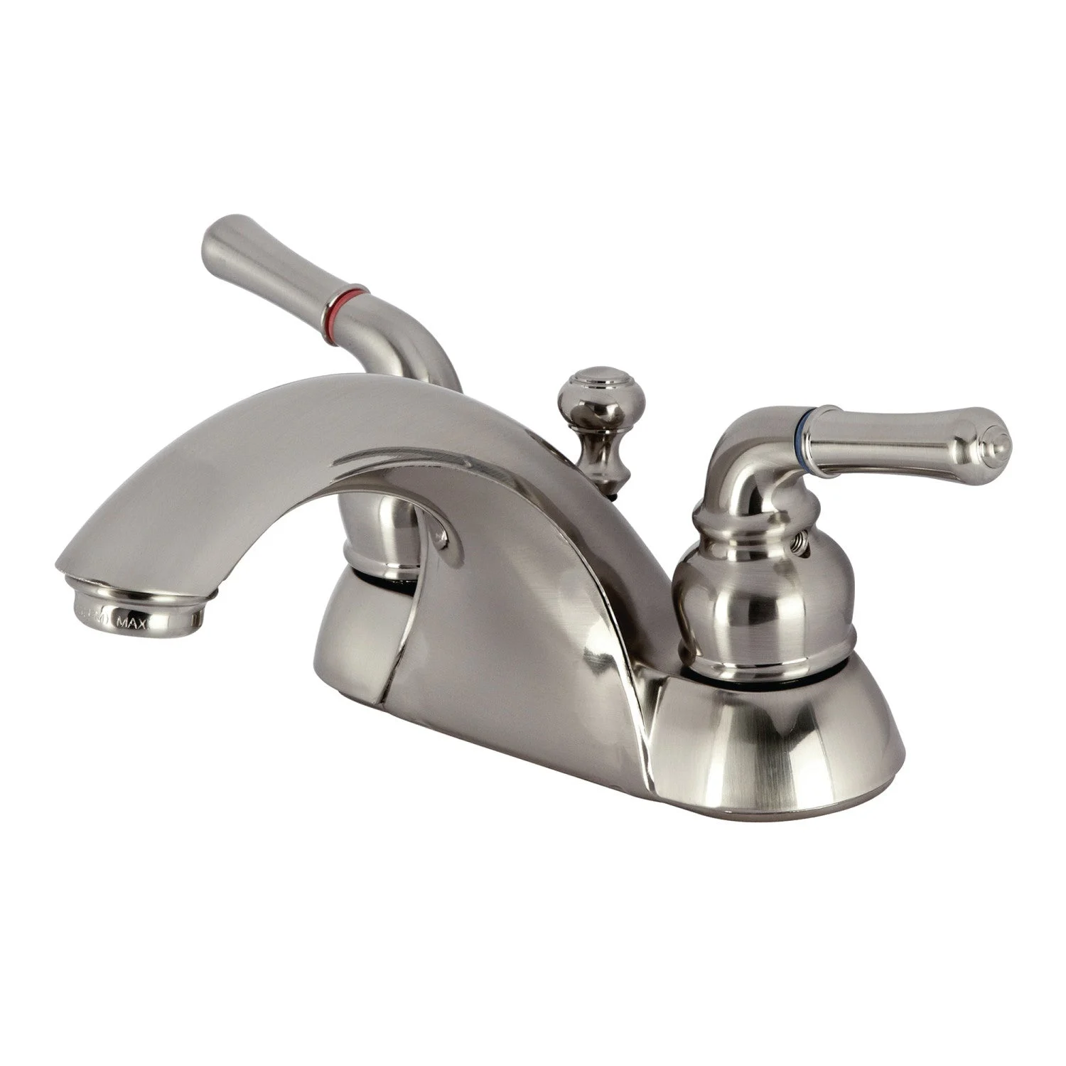 Naples Kb2628 Double-handle 3-hole Deck Mount 4-inch Centerset Bathroom Faucet With Abs Pop-up Drain, Brushed Nickel