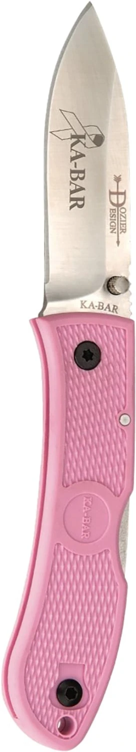 Ka-bar Dozier Folding Hunter Pink Straight Edge Knife
