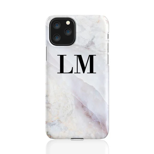 Personalised Stone Marble Initials Iphone 11 Pro Case - Tough Impact Case (extra Protection)