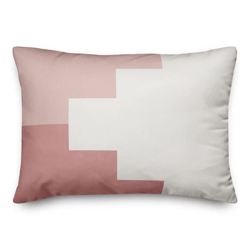 Tri Boho Pattern Indoor / Outdoor Throw Pillow - Pink/14x20