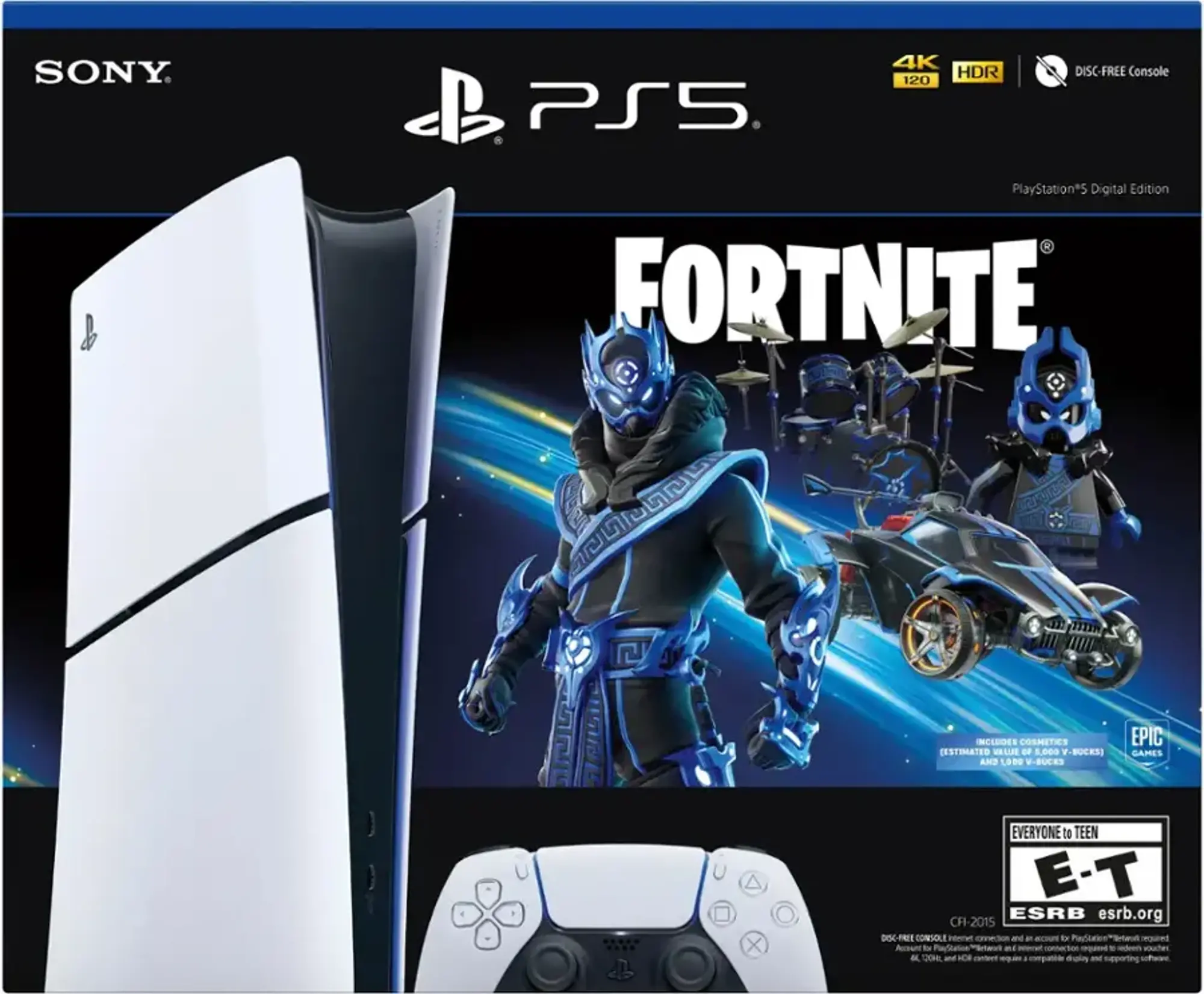 Playstation 5 Slim Console Digital Edition Fortnite Cobalt Star Bundle