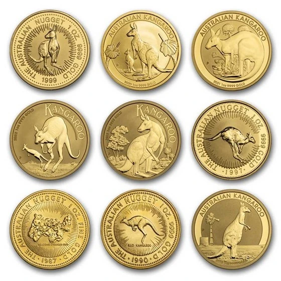 Australia 1 Oz Gold Kangaroo/nugget Coin Bu Random Year At Spot!